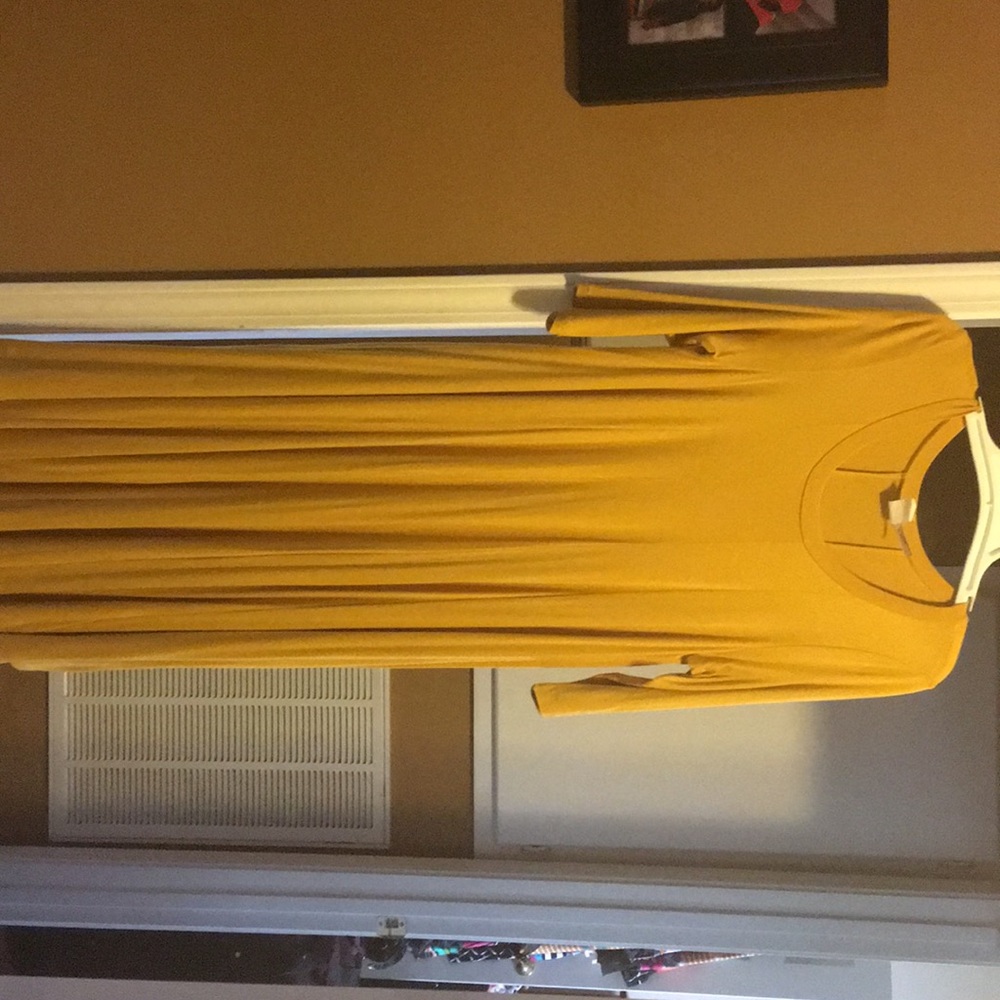 Comfy cotton Mustard swing maxi dress!!